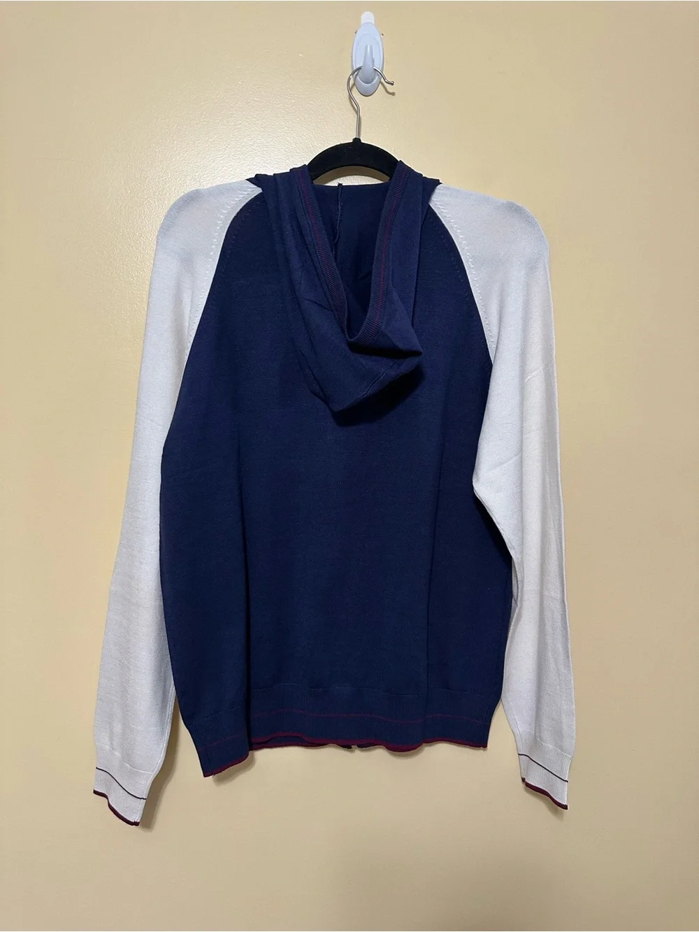 Banana Republic Silk Colorblocked Full Zip Knit Sweater Men M Navy Blue